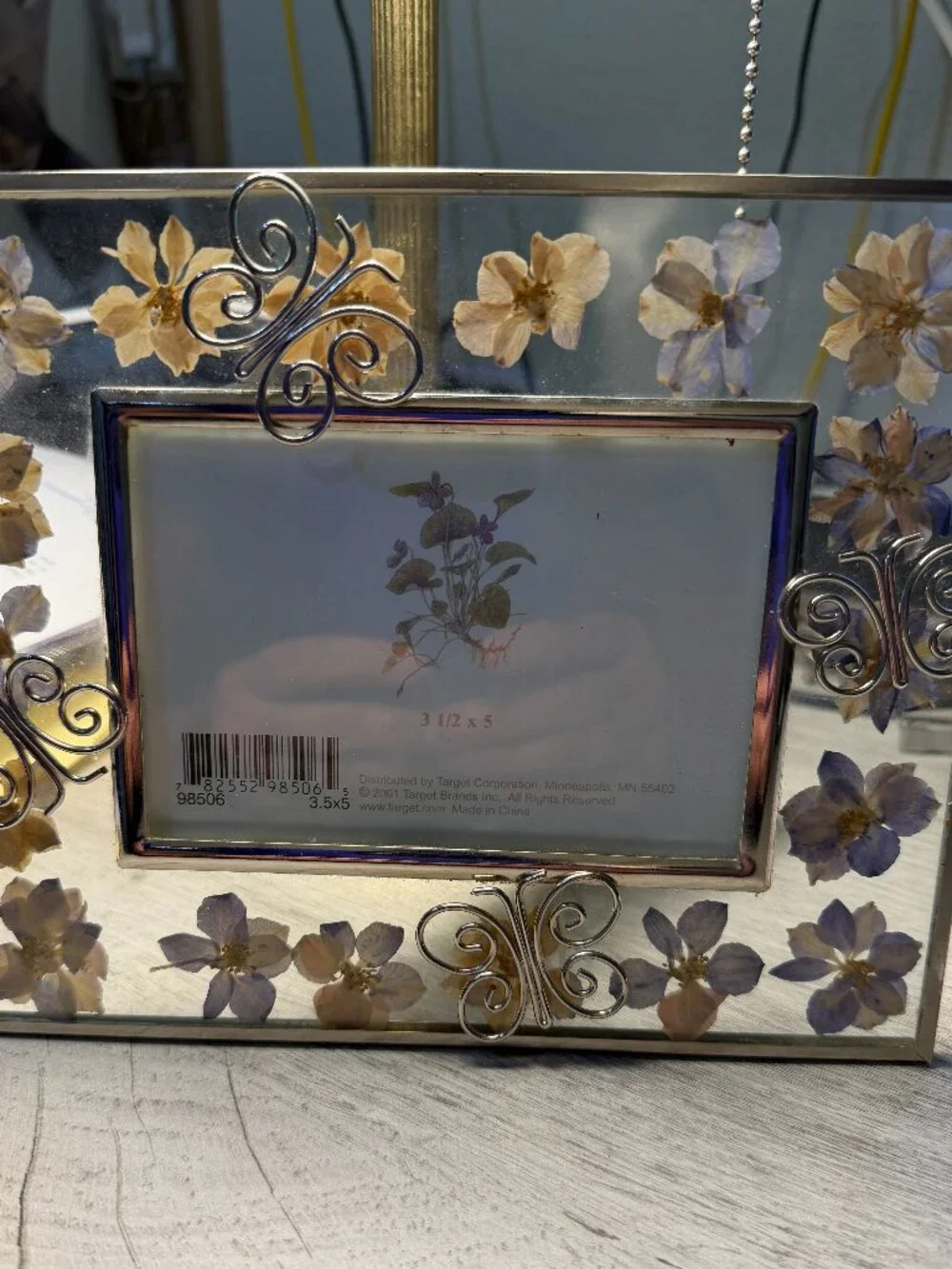 Vintage Style Pressed Flower Photo Frame for 3.5 x 5